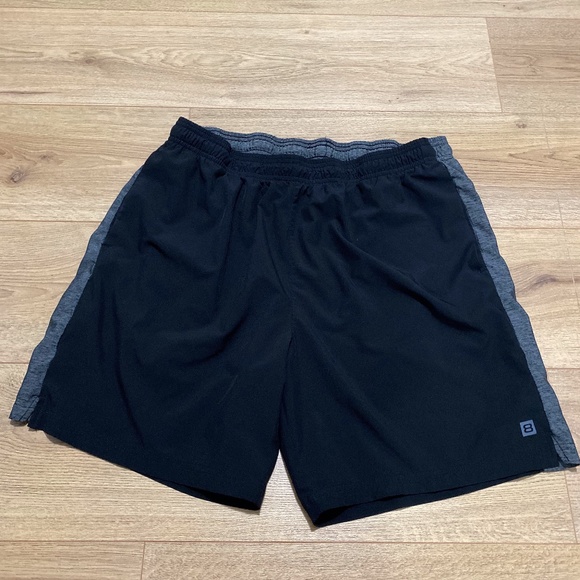 SOLD Layer 8 Black and Grey Drawstring Shorts - Picture 1 of 2